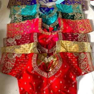 Indian Traditional Clothing for Women Tops Readymade Saree Sari Blouses Short Sleeve Crop Top India Choli Black Red