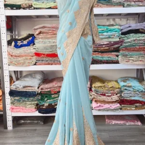 India Imports Nail Bead Sari Clothing Nepal 6-meter Large Sari