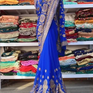 India Imports Nail Bead Sari Clothing Nepal 6-meter Large Sari