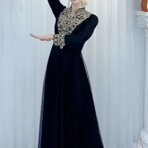 India Saree Dress Long Sleeve Big Swing Clothes Female Adult Oriental Classical Stage Performance Costume Bollywood Wear DQL9587